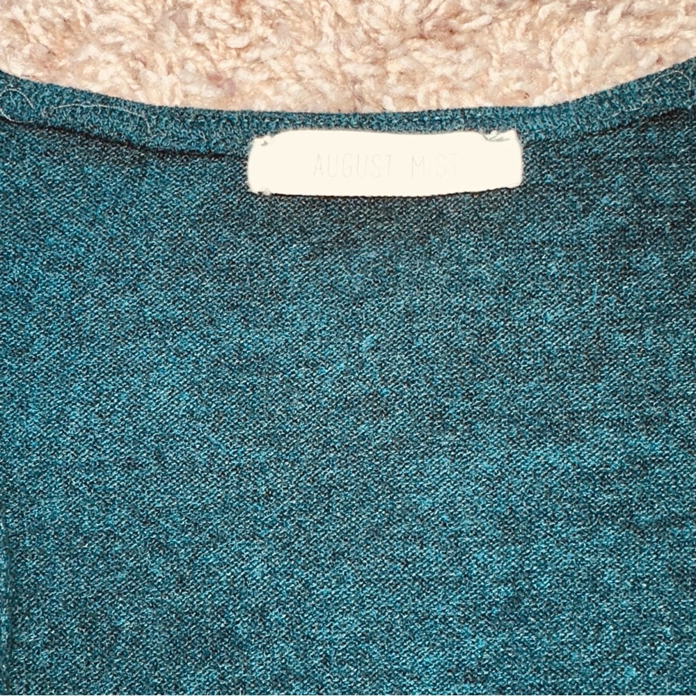 Lightweight Open Cardigan with Side Slits August Mist 1X Plus Size - Picture 4 of 5
